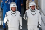 NASA, Elon Musk, astronauts and capsule arrive at international space station space x, Dragon capsule