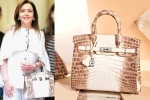 himalaya birkin bags, nita ambani's bag, nita ambani s crocodile skin handbag worth rs 2 6 cr studded with 240 diamonds goes viral, Handbags